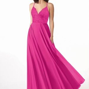 Azazie Fuchsia Sonia Lace Maxi Dress